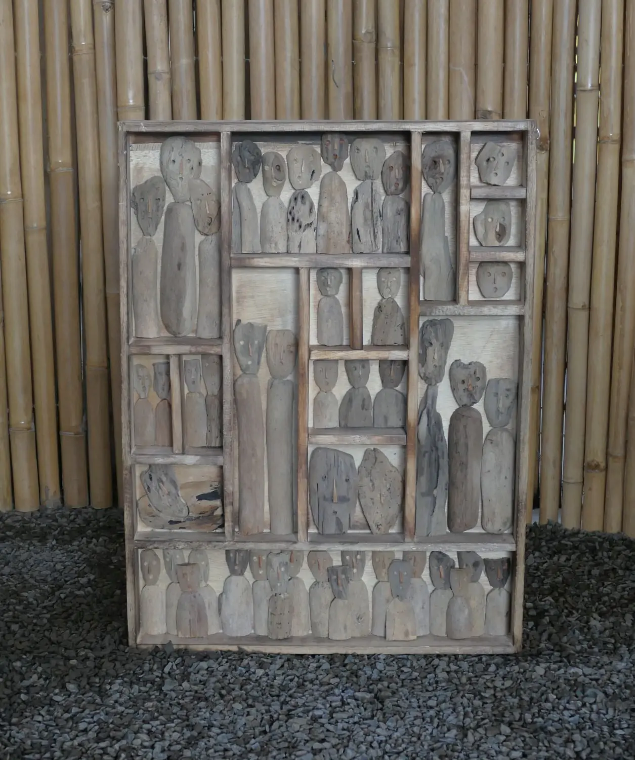  Product image 2 of the product “Wall Art - Human Tribe, made from recycelt wood. 60 x 80 cm ”